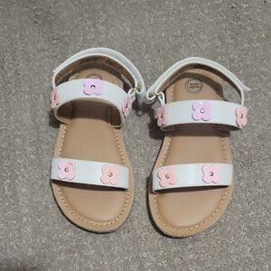 White and Pink Kids Sandals